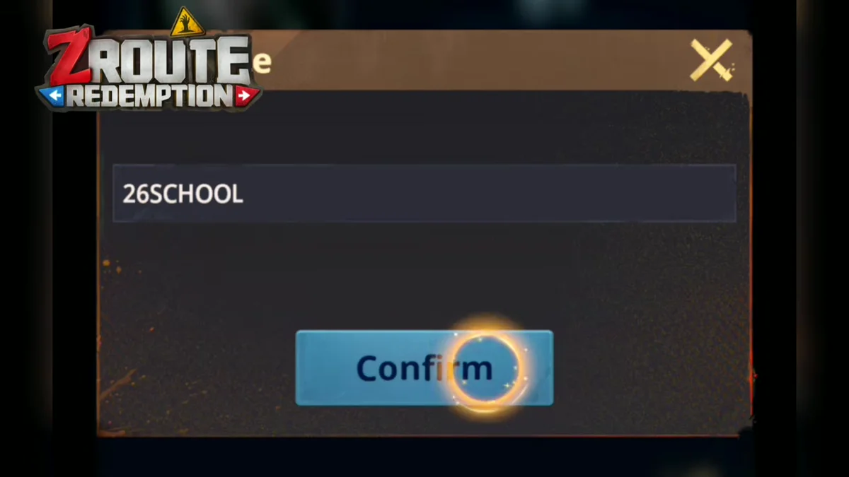 Redeem Code window of Z Route: Redemption