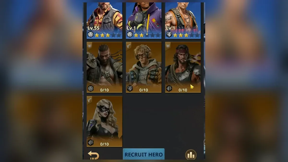 Hero list of Z Route: Redemption