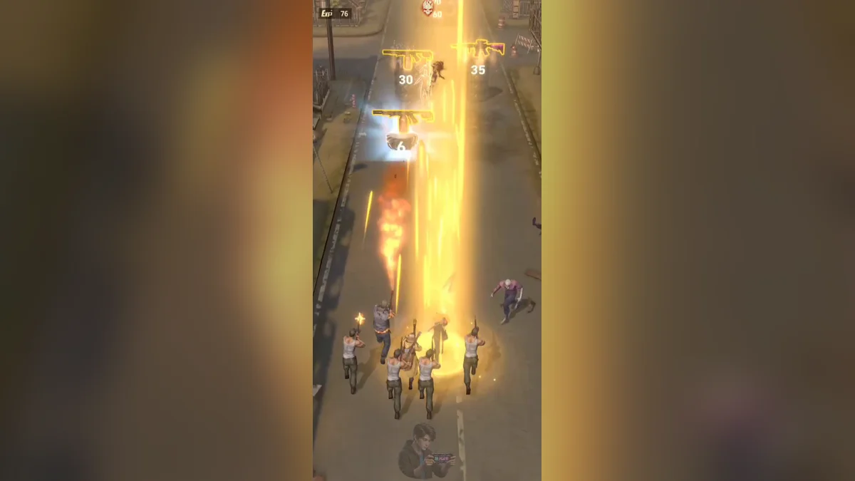 Squad under a golden strike in a campaign battle in Z Route: Redemption